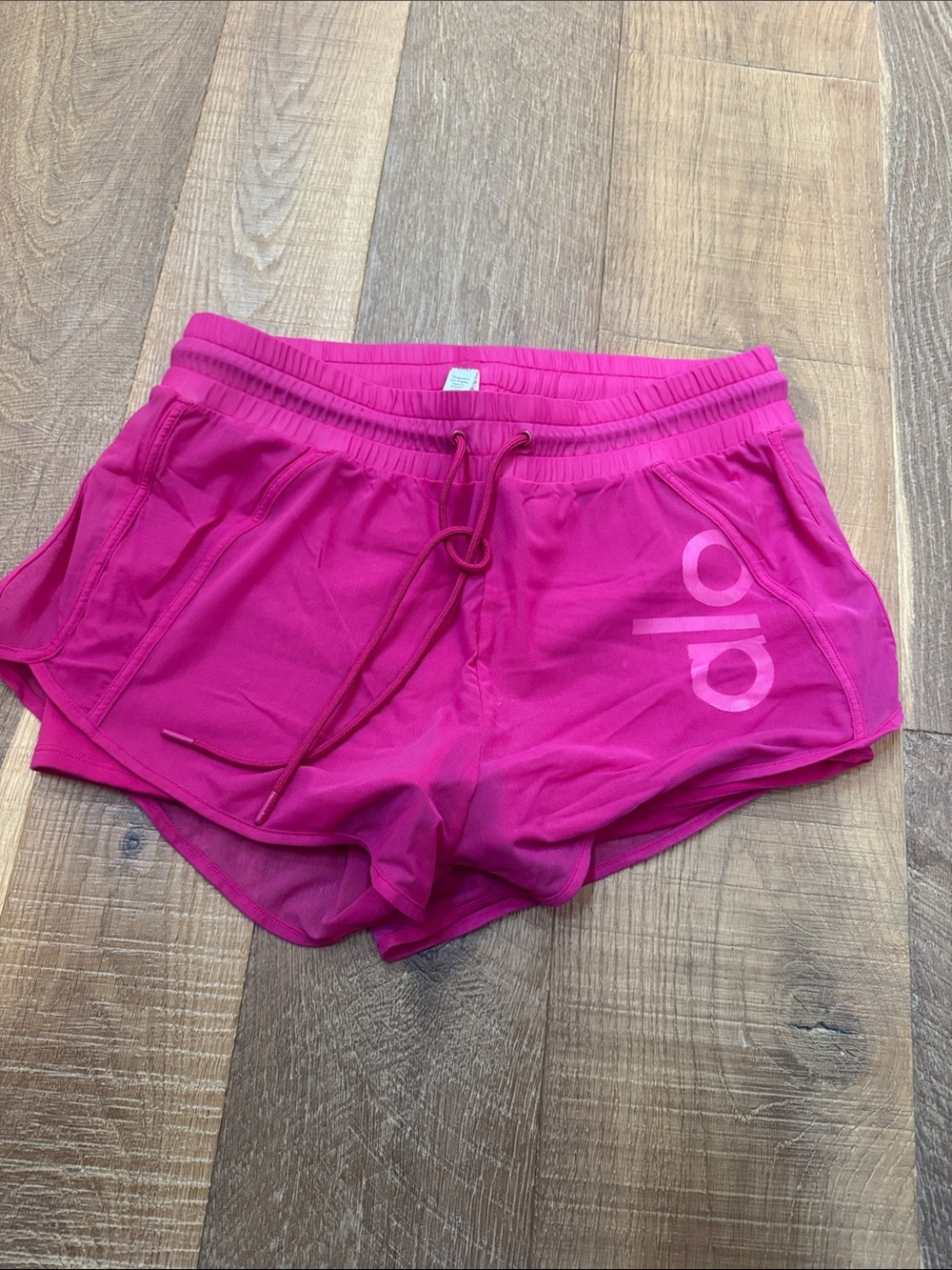 ALO Yoga Hot Pink Athletic Shorts with Drawstring